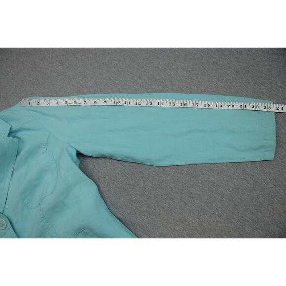 Chico's Jacket Womens Size 1 Blue Pockets Light Weight 3 Buttons - Picture 7 of 8
